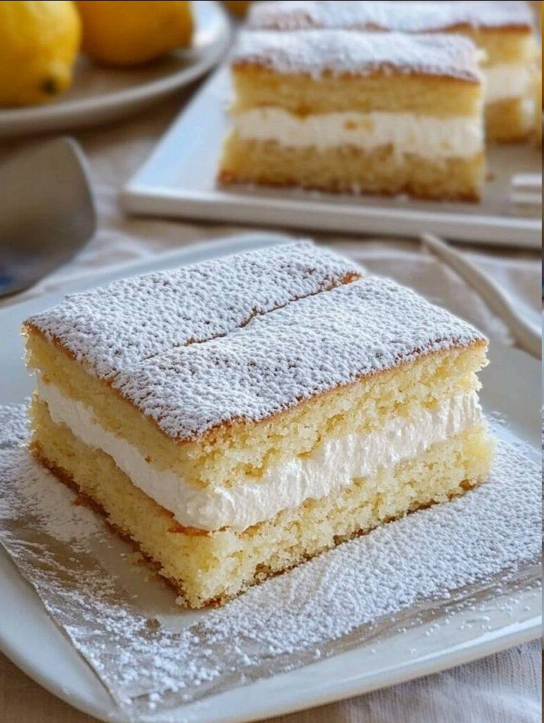 Zitronen Mascarpone Schnitten