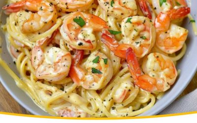 Garnelen-Spaghetti in Knoblauch-Frischkäsesauce – cremig, würzig, unwiderstehlich!