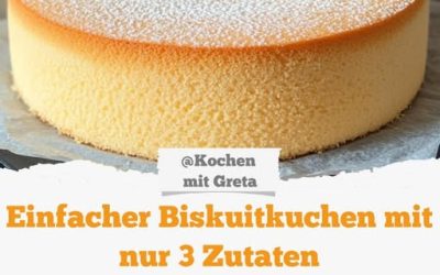 Einfacher Biskuitkuchen mit nur 3 Zutaten
