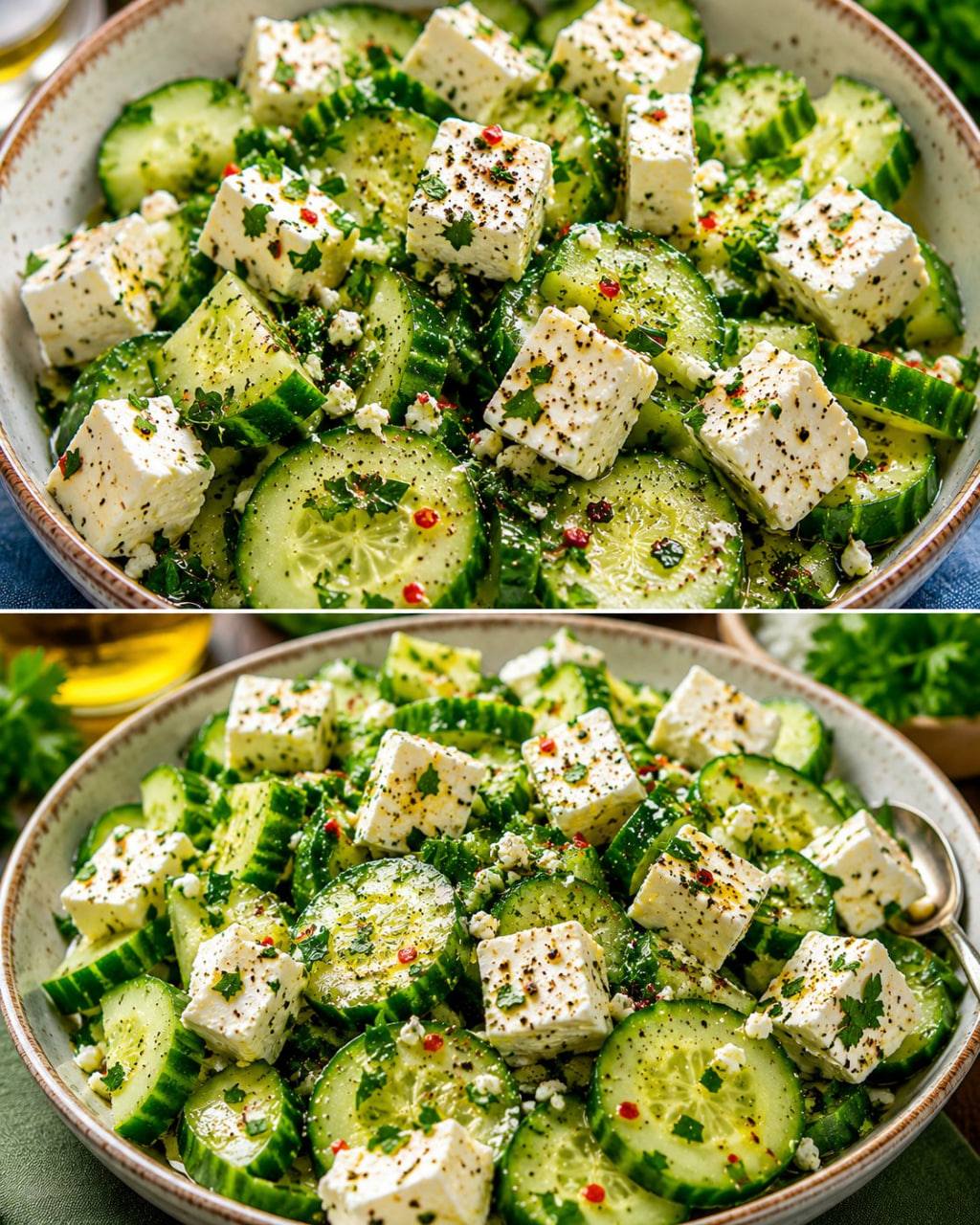 Superschneller Gurken Feta-Salat passt gerade sooo gut