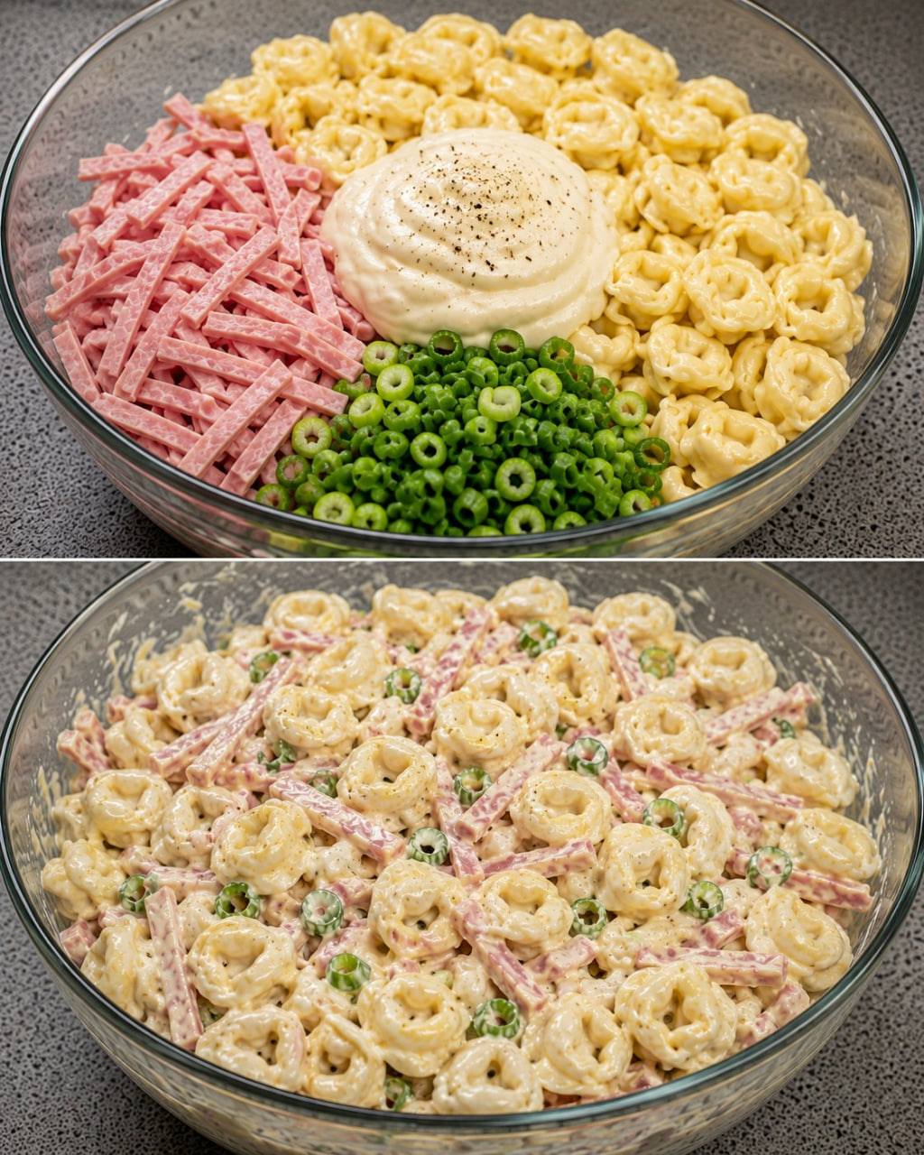 Tortellini Salat in 10 Minuten mit 1 Packung Kochschinken!