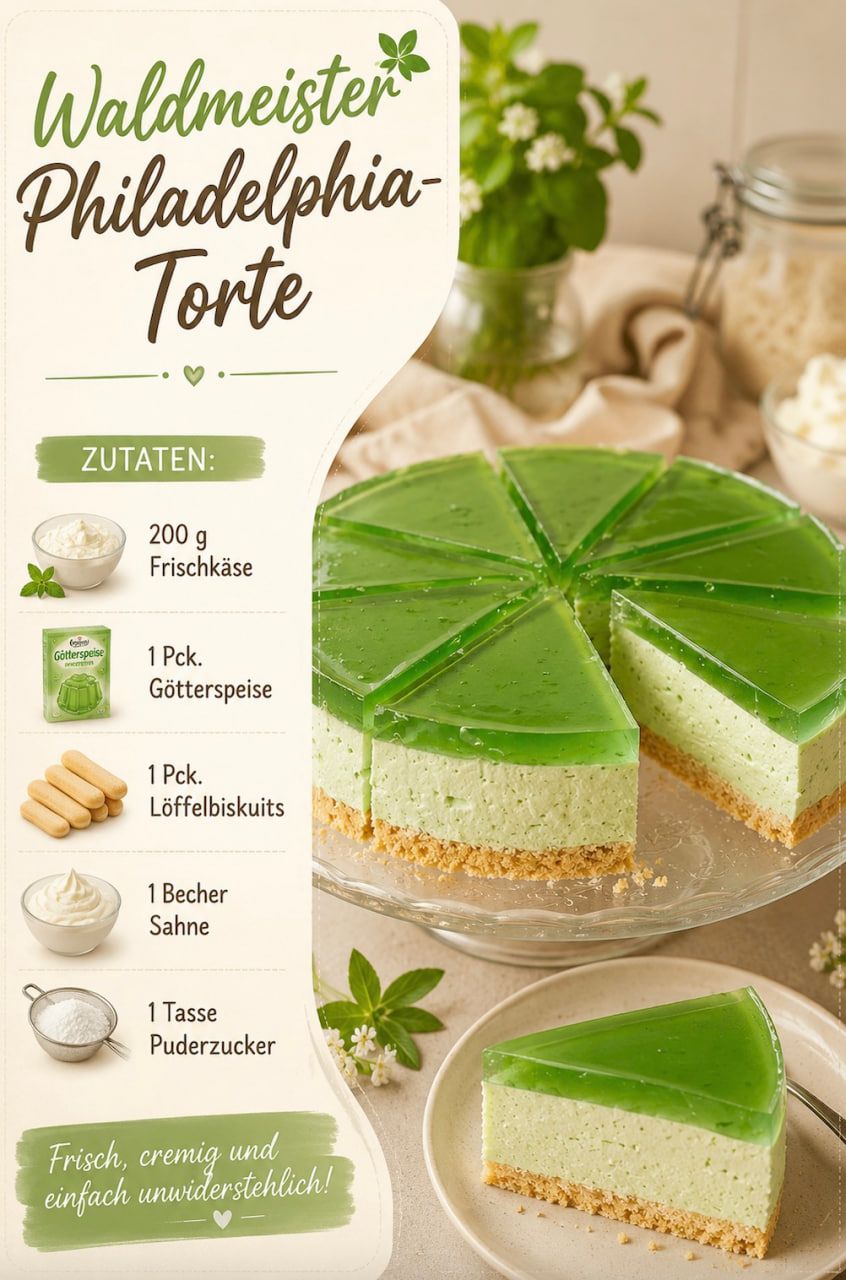 Waldmeister-Philadelphia-Torte