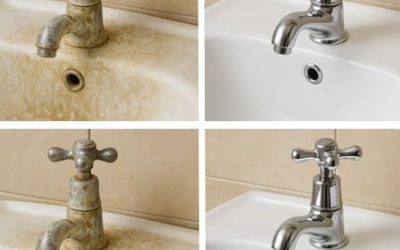 Die beste Methode, um Kalkablagerungen an Wasserhähnen und Toiletten zu entfernen