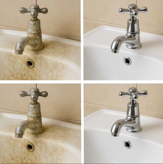 Die beste Methode, um Kalkablagerungen an Wasserhähnen und Toiletten zu entfernen