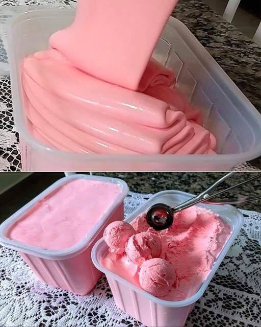 Erdbeereis ohne Eismaschine, 3 Zutaten