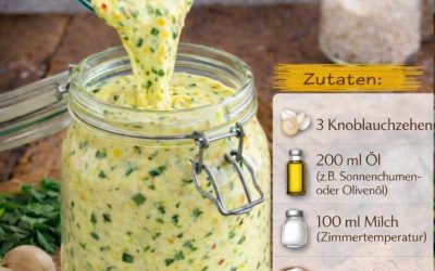Hausgemachte Knoblauchcreme passt zu allem