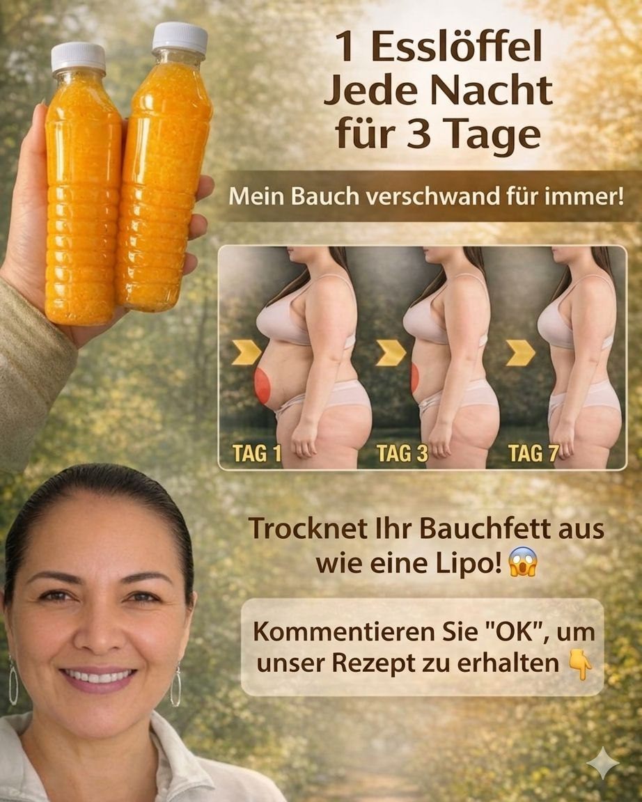 1 Löffel jeden Abend für 3 Tage: Das einfache, selbstgemachte Getränk, das mir auf natürliche Weise zu einem flacheren Bauch verholfen hat.