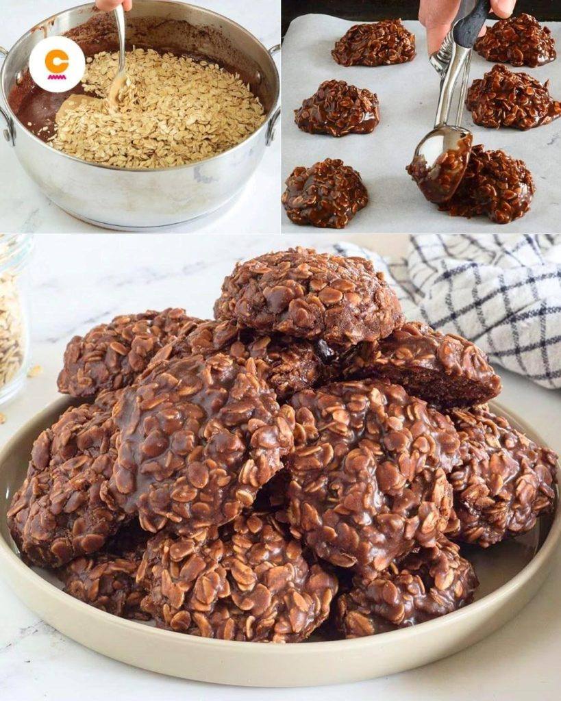 Haferkekse ohne Backen mit Schokolade und Erdnussbutter