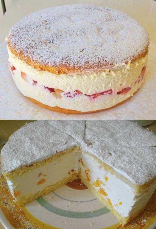 Käsesahne Torte sie brauchen nur 500 g Erdbeeren und 1 Päckchen Gelatine