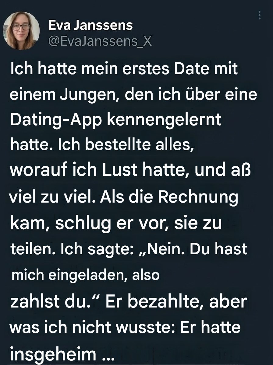 Ein Date, ein Abend, eine Lektion, die ich nie vergessen werde