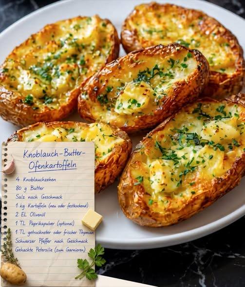 Knoblauch-Butter-Ofenkartoffeln