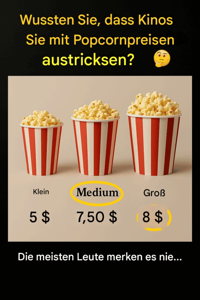 Kinos verkaufen nicht nur Snacks, sondern auch Psychologie. Hier ist das Geheimnis, warum Sie fast immer die große Portion kaufen.