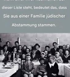 Wenn Ihr Name auf dieser Liste steht, könnten Sie jüdischer Abstammung sein.