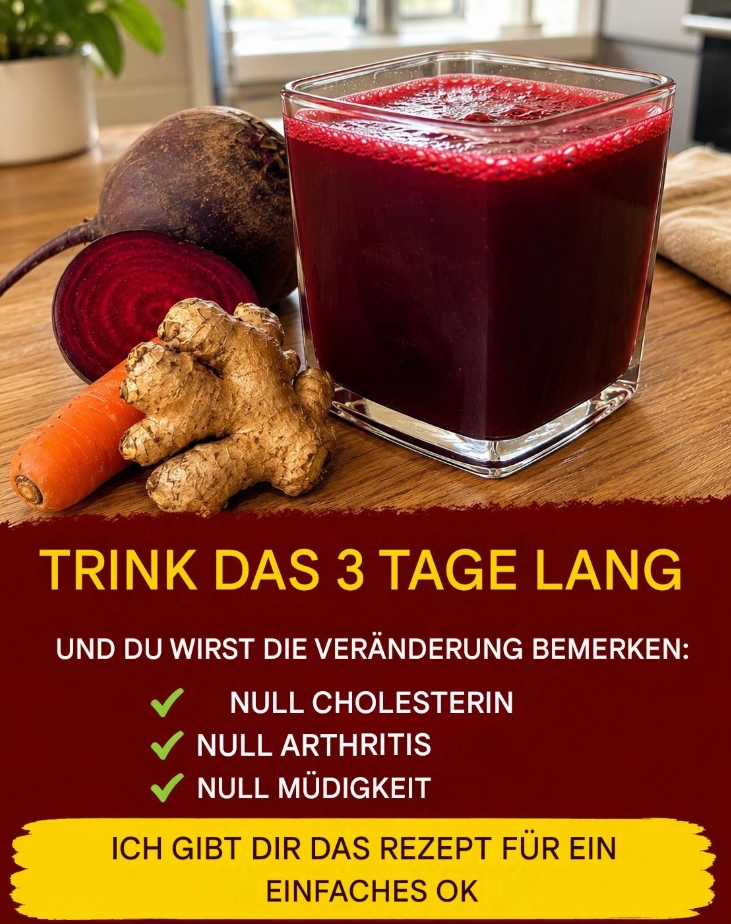 Rote Bete, Ingwer und Zitrone bekämpfen Cholesterin, Arthritis und Müdigkeit an der Quelle