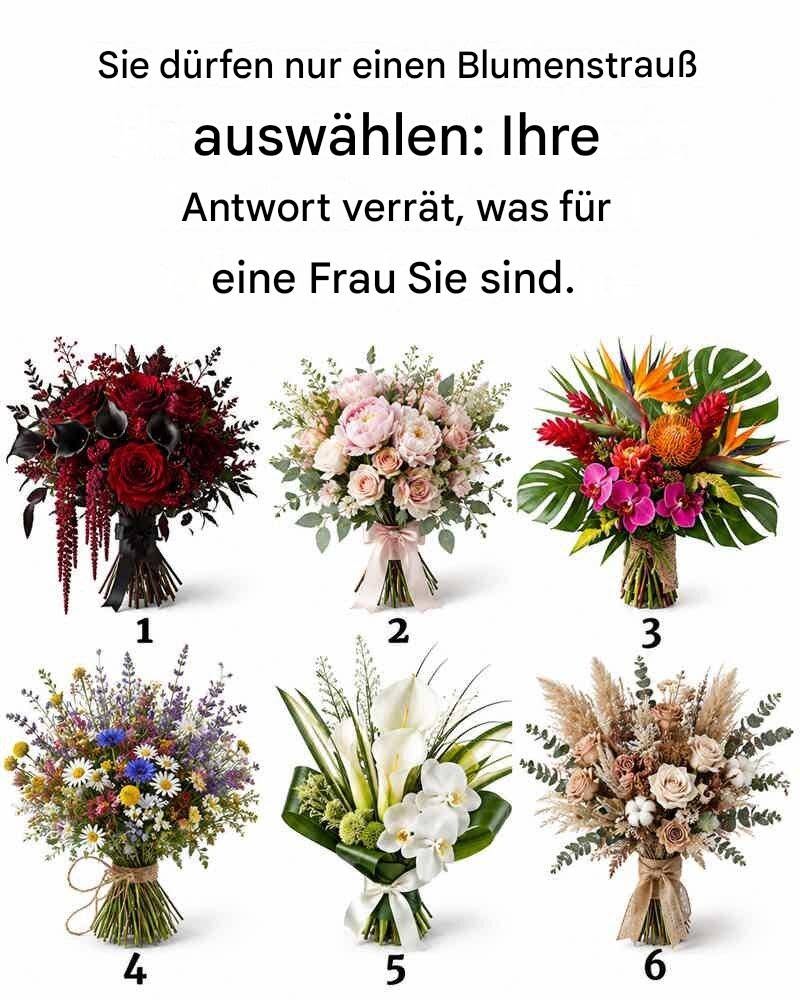 Sie dürfen nur einen Blumenstrauß auswählen: Ihre Antwort verrät, was für eine Frau Sie sind.
