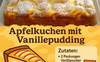 Apfelkuchen mit Vanillepudding