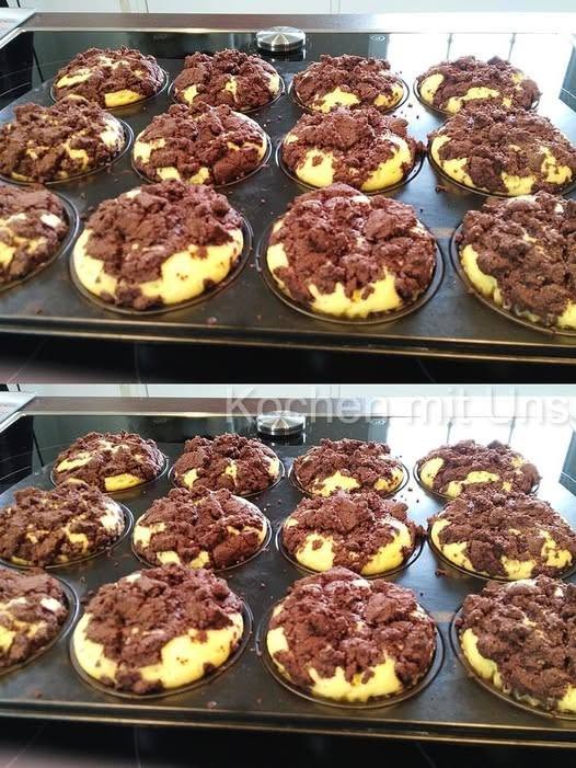 Zupfkuchen Muffins mit Paradiescreme