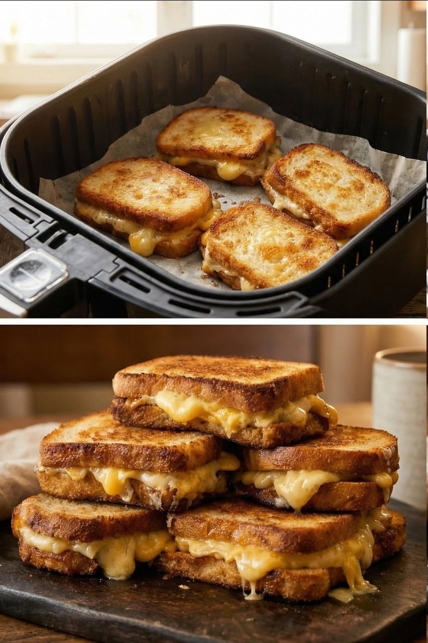 Käsetoast aus der Heißluftfritteuse (3 Zutaten)