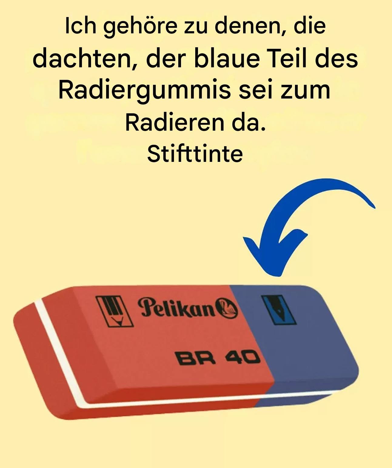 Wozu dient also genau der blaue Teil des Radiergummis?