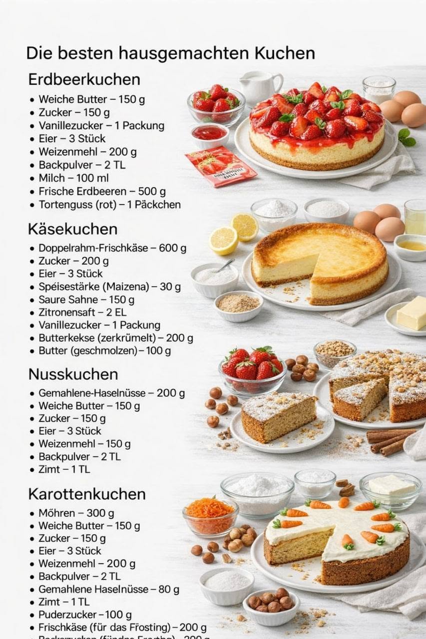 Die besten hausgemachten Kuchen