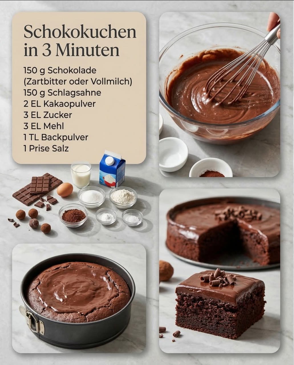 Schokokuchen in nur 3 Minuten