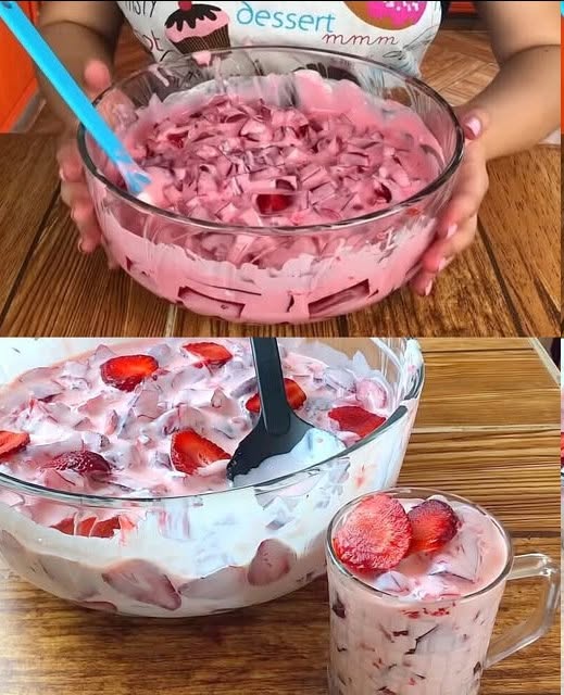 Erdbeer Dessert mit Joghurt in 2 Minuten fertig!!