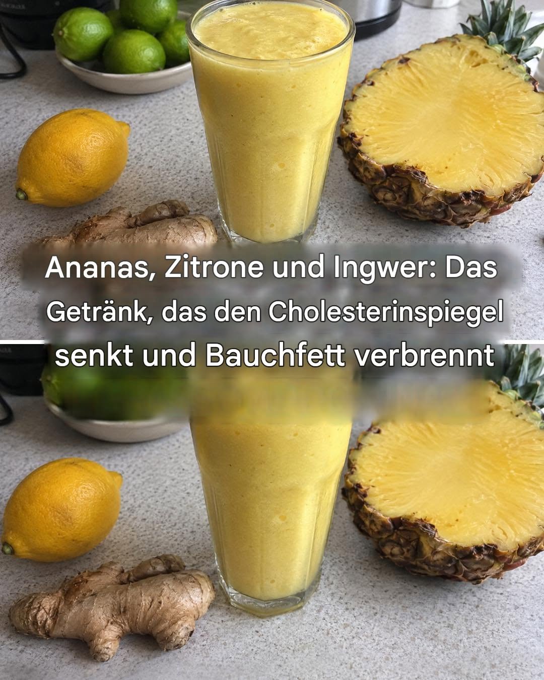 Ananas, Zitrone und Ingwer: Das heilende Getränk, das Bauchfett verbrennt