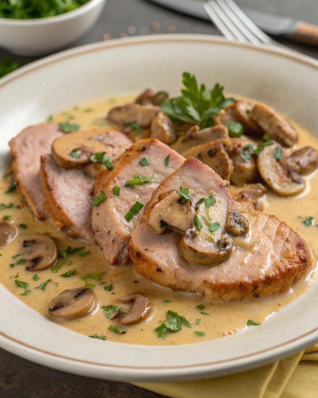 Zarte Schnitzel in Pilz-Safran-Sauce: Cremig, raffiniert und einfach zuzubereiten