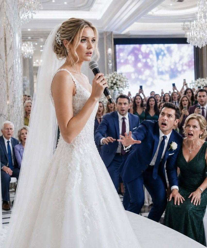 Fünfzehn Minuten vor meiner Hochzeit fand ich meine Eltern hinter einer Marmorsäule auf zwei wackeligen Plastikstühlen, während die reichen Verwandten meines Verlobten stolz in der ersten Reihe saßen wie geehrte Könige. Meine Mutter hielt meine Hand und flüsterte: „Bitte lass dir dadurch nicht den Tag verderben.“ Doch in diesem Moment wurde mir eiskalt. Ich ging zur Bühne, nahm das Mikrofon und lächelte in den Saal. „Bevor ich ‚Ja‘ sage, möchte ich euch allen etwas Wichtiges mitteilen.“ Nur fünfzehn Minuten vor Beginn der Zeremonie entdeckte ich meine Eltern in der Nähe des Gästeeingangs, fast verborgen hinter einer hohen Marmorsäule. Vor ihnen stapelten sich Tabletts mit Catering, und über ihren Köpfen leuchteten Notausgangsschilder. Auf der anderen Seite des Ballsaals hatte die Familie meines Verlobten die besten Plätze unter funkelnden Kronleuchtern inne, umgeben von Luxus, für den sie nicht bezahlt hatten. Meine Mutter bemerkte als Erste, wie sich mein Gesichtsausdruck veränderte. „Lass dir davon nicht den Hochzeitstag verderben, Liebling“, flüsterte sie und zwang sich zu einem Lächeln, das jeden Moment zu zerbrechen drohte. Mein Vater saß schweigend neben ihr, die Hände im Schoß gefaltet, den Blick auf den Boden gerichtet, als hätte er etwas Schändliches getan. Hatte er nicht. Der Grand Ellison Ballroom wirkte wie eine Szene aus einem Traum. Weiße Rosen säumten den Mittelgang. Kristallgläser glitzerten im goldenen Licht. Ein Streichquartett spielte leise in der Nähe des Altars, während zweihundert Gäste in eleganten Anzügen und Kleidern leise miteinander sprachen. Mitten im Saal stand mein Verlobter, Preston Vale, und lachte mit seiner Mutter Cynthia, deren Diamanten fast so hell funkelten wie ihre Arroganz. Bei der Hochzeitsplanung hatte ich mir nur eines gewünscht. „Meine Eltern sitzen in der ersten Reihe“, sagte ich zu Preston. Er küsste meine Stirn und versprach: „Natürlich. Sie haben dich großgezogen.“ Und doch saßen sie da. Versteckt. Ignoriert. Gedemütigt. Ich wandte mich meiner Mutter zu. „Wer hat dich versetzt?“ Sie berührte sanft meinen Arm. „Schon gut, Claire.“ „Nein“, sagte ich. „Wer hat das getan?“ Mein Vater zögerte. „Eine Frau mit Headset sagte, diese Plätze seien für die Familie reserviert.“ Mein Blick wanderte durch den Ballsaal zu Cynthia. Sobald sie meinen Blick bemerkte, hob sie ihr Champagnerglas und lächelte – perfekt, aufgesetzt und eiskalt. Ein paar Sekunden später eilte Preston auf mich zu. „Claire, was machst du denn? Der Fotograf wartet.“ Ich deutete auf meine Eltern. „Warum sitzen sie hier hinten?“ Für einen kurzen Moment huschte etwas über sein Gesicht. Dann verschwand es wieder. „Mama hat sich um die Sitzordnung gekümmert“, sagte er. „Bitte mach keine Szene.“ „Meine Eltern stehen hinter einer Säule.“ Seine Stimme wurde leiser. „Sie gehören nicht gerade zur High Society, Claire. Du weißt doch, wie das bei solchen Veranstaltungen läuft.“ Die Worte trafen mich wie ein Schlag. Aber ich weinte nicht. Stattdessen brachen all die Beleidigungen, die ich ertragen hatte, wieder hervor. Cynthias Bezeichnung meiner Mutter als unscheinbar. Prestons Witz, dass der Eisenwarenladen meines Vaters nach Chemikalien roch. Seine Schwester, die fragte, ob meine Familie überhaupt richtiges Silberbesteck besäße. Monatelang hatte ich geschwiegen. Monatelang glaubten sie, ich sollte mich geehrt fühlen, in ihre Welt aufgenommen zu werden. Sie ahnten nicht, wie sehr sie sich irrten. Ich blickte an Preston vorbei zur Bühne. Das Mikrofon stand neben einem hohen Gesteck aus weißen Rosen. Und plötzlich wurde mir alles klar. Ich hob meinen Schleier. Wendete mich von Preston ab. Schuf in meinem Brautkleid zum Altar. Dann betrat ich die Bühne. Langsam wurde es still im Ballsaal. Die Gespräche verstummten. Alle Blicke richteten sich auf mich. Das Quartett legte seine Instrumente beiseite. Ich umfasste das Mikrofon und lächelte die Gäste an. „Bevor ich ‚Ja‘ sage“, begann ich, „möchte ich Ihnen allen etwas mitteilen.“ **Fortsetzung in den Kommentaren **