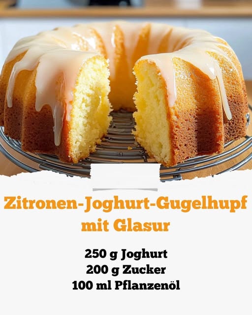 Zitronen-Joghurt-Gugelhupf mit Glasur