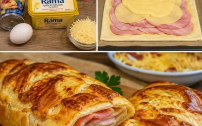 10 Blätterteigstrudel mit Schinken und Käse