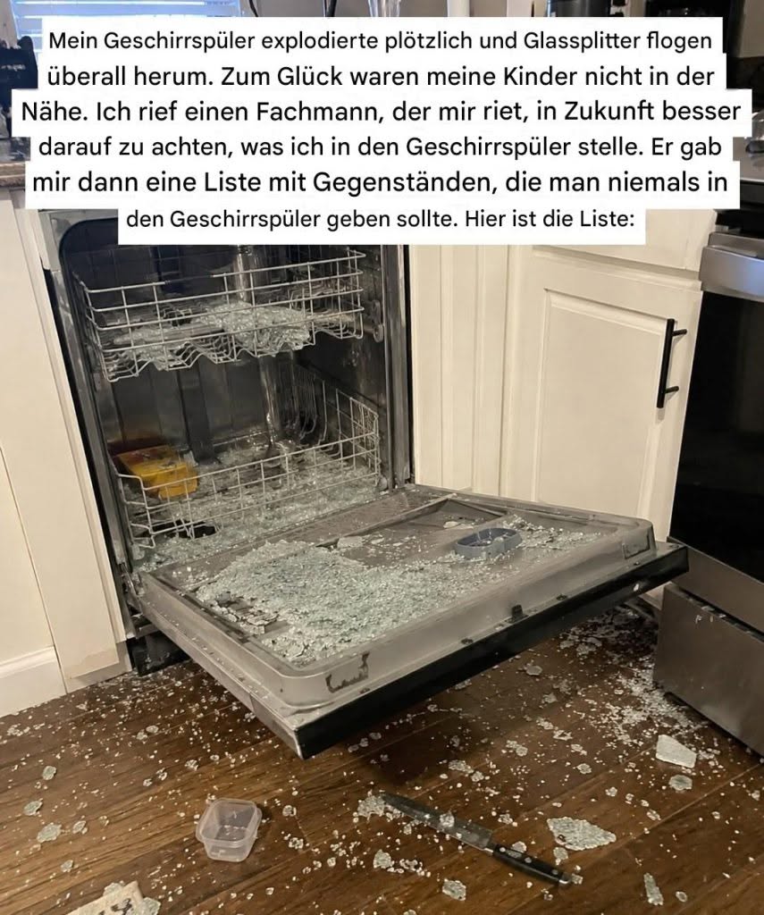 **8 Dinge, die Sie niemals in den Geschirrspüler geben sollten** (und warum)