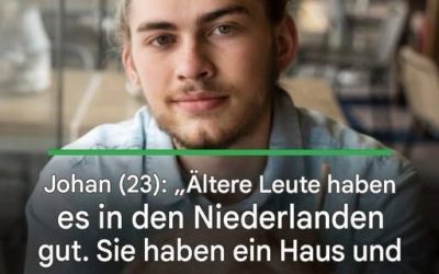 Johan (23): „Ältere Leute haben es in den Niederlanden gut. Sie haben ein Haus und Ersparnisse. Wir haben absolut nichts.“