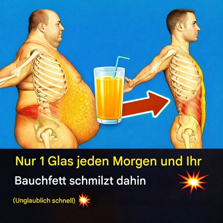 Nur 1 Glas jeden Morgen und Ihr Bauchfett schmilzt.