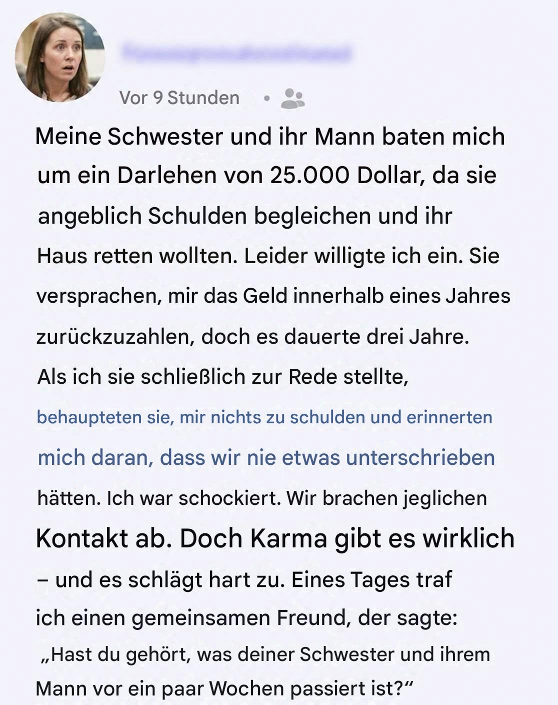 Meine Schwester bat mich inständig um Hilfe. Ein Jahr später entdeckte ich, wer wlk wirklich war.