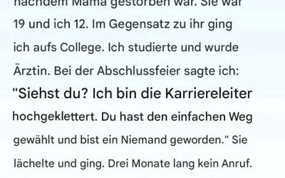 Ich nannte meine Schwester „unbedeutend“, nachdem sie mich großgezogen hatte.