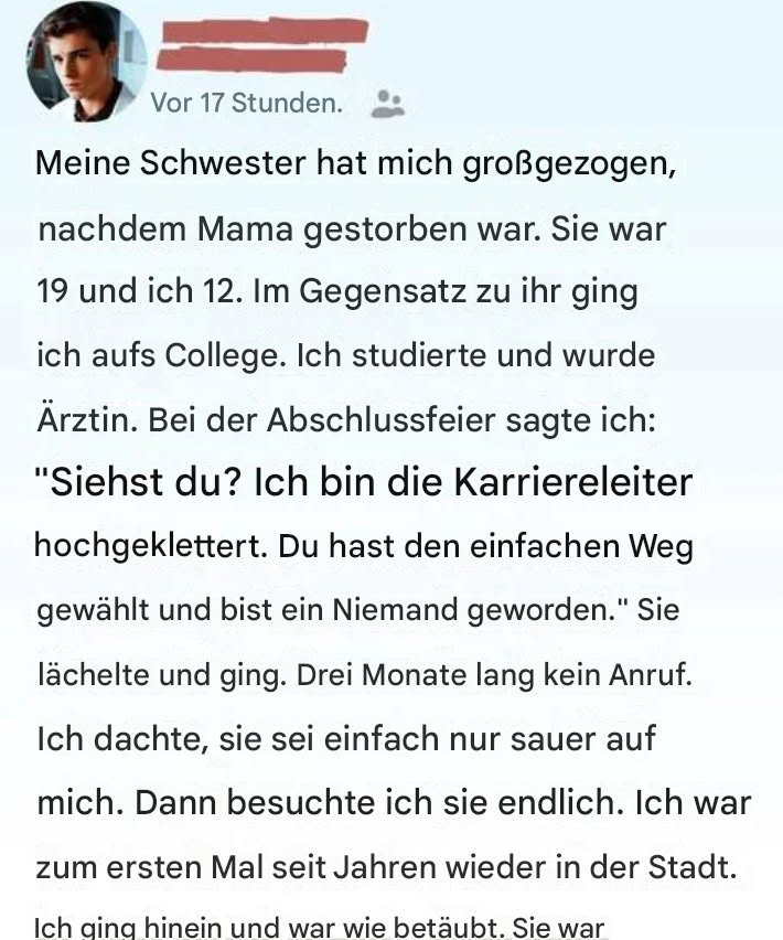 Ich nannte meine Schwester „unbedeutend“, nachdem sie mich großgezogen hatte.