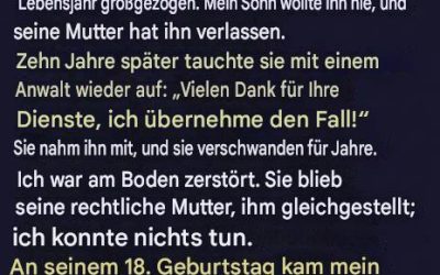 Eine Großmutter zog ihren Enkel wie ihren eigenen Sohn auf, bevor er ihr weggenommen wurde. Jahre später klopfte jemand an ihre Tür und veränderte