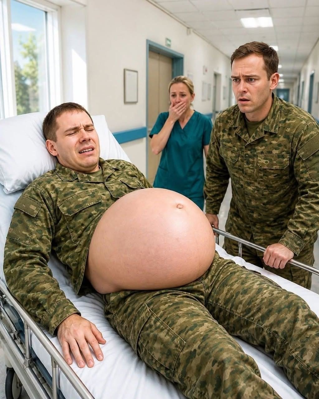 Der Soldat kam mit einem unmöglichen Bauch ins Krankenhaus…