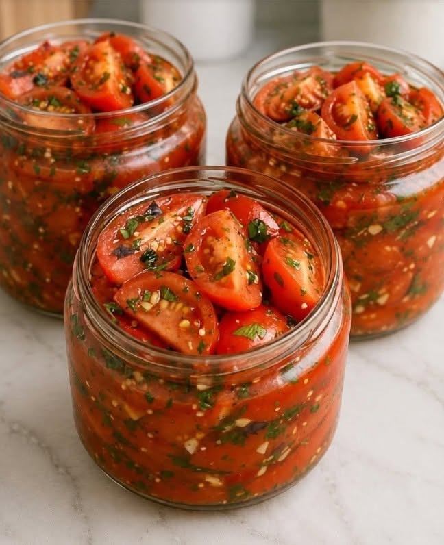 Koreanische Tomaten. Ihr Geschmack ist unvergleichlich und sie halten sich perfekt bis Neujahr!