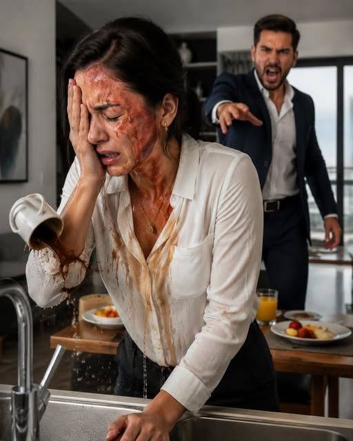 Beim Frühstück schüttete mir mein Mann kochenden Kaffee ins Gesicht, weil ich mich weigerte, seiner Schwester meine Bankkarte zu geben. Er sagte: „Entweder du gehorchst oder du gehst.“ Ich ging ins Krankenhaus, verstaute den Arztbericht und ließ bei meiner Rückkehr meinen Ehering auf dem Tisch liegen … ohne zu ahnen, was er später finden würde.