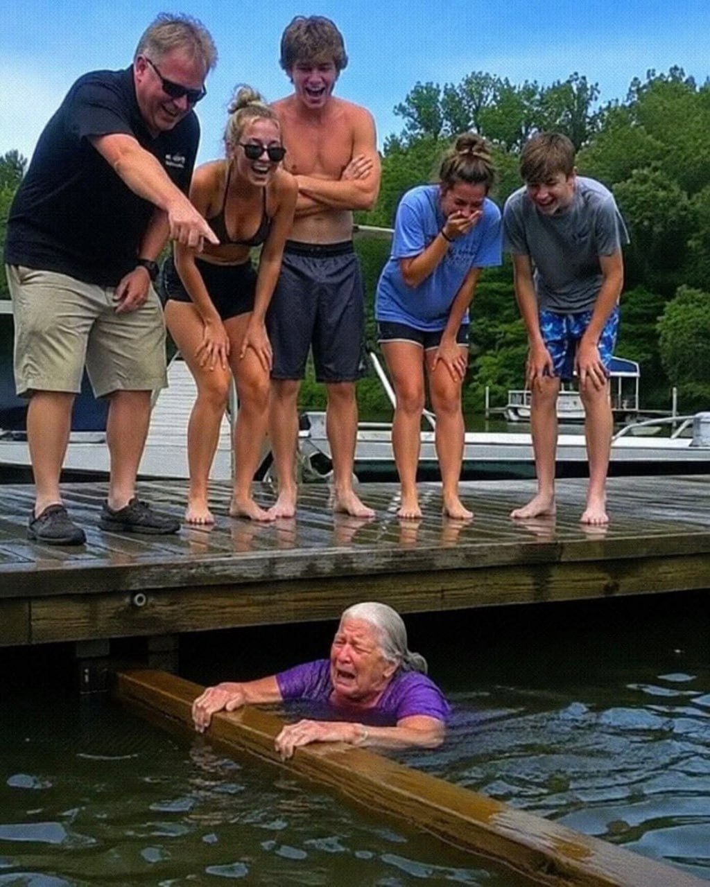 Der Enkel stieß seine Großmutter zum Spaß in den See, obwohl er genau wusste, dass sie nicht schwimmen konnte und Angst vor Wasser hatte. Die Verwandten standen daneben und lachten, aber keiner von ihnen konnte sich vorstellen, was die Frau tun würde, sobald sie wieder aus dem Wasser war.